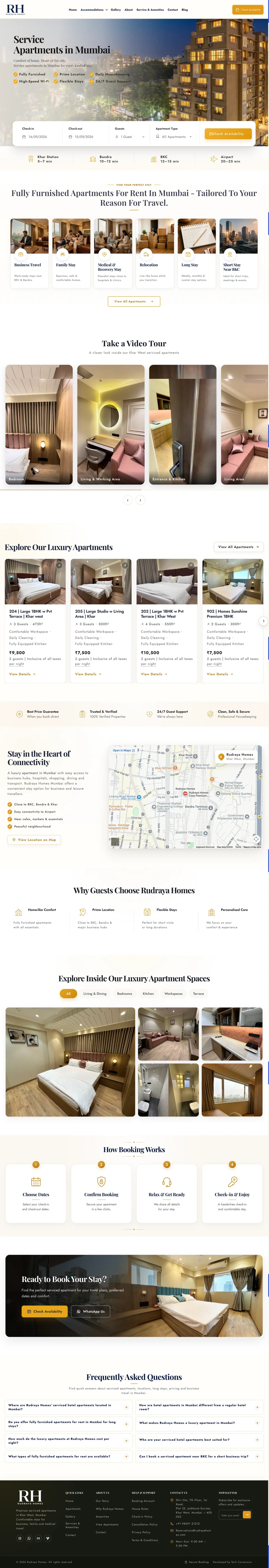 The Rudraya Homes website, full page
