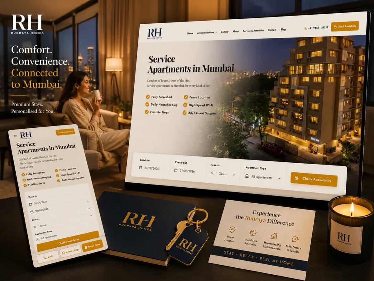 Rudraya Homes, serviced apartments website built by Tech Conversion
