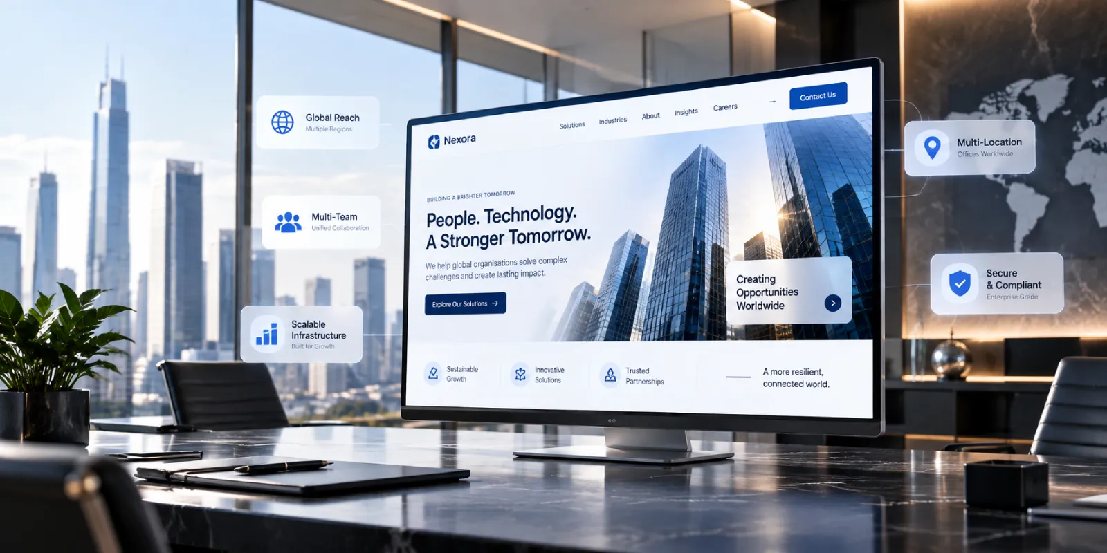 Enterprise website system across multiple business units